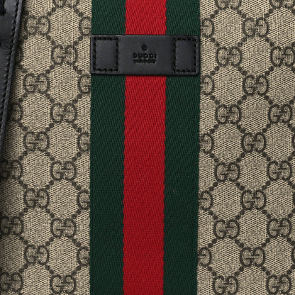 Gucci GG Supreme Monogram Web Messenger Bag Black 7 of 9