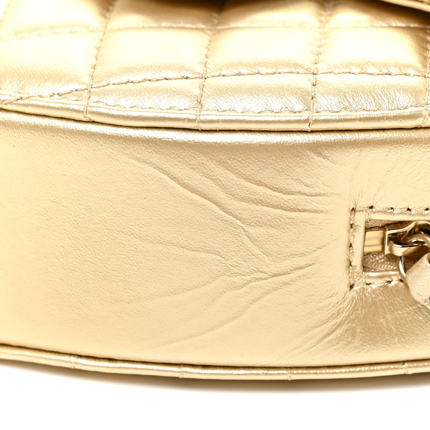 Chanel Metallic Lambskin Quilted CC In Love Heart Bag Gold 6 of 11