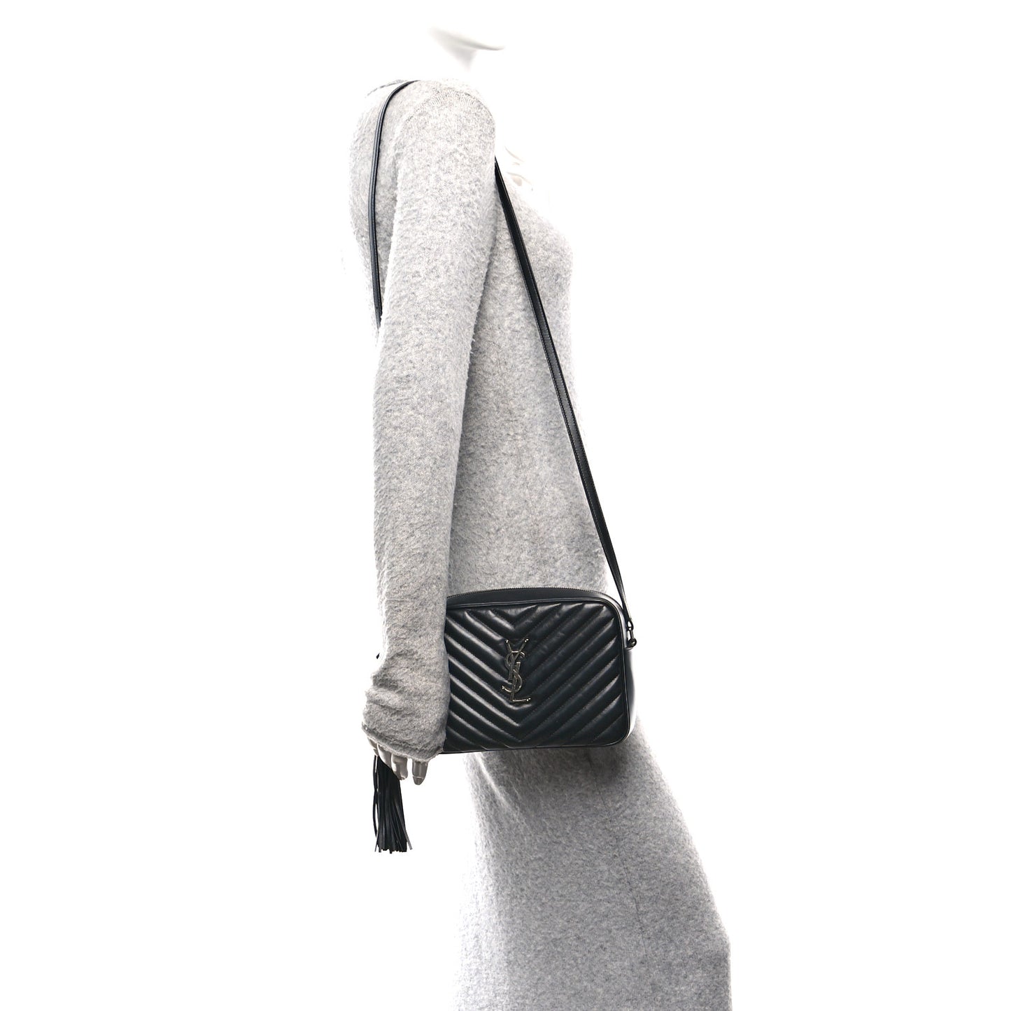 Calfskin Matelasse Monogram Lou Camera Bag Black