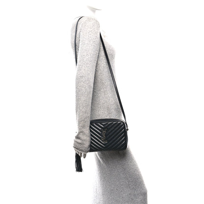 Saint Laurent Calfskin Matelasse Monogram Lou Camera Bag Black 2 of 10