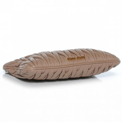 Miu Miu Leather Matelasse Clutch Cammeo 4 of 9