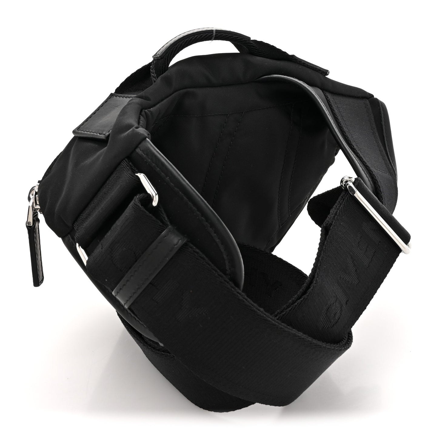 Nylon G-Zip Small Triangle Bag Black