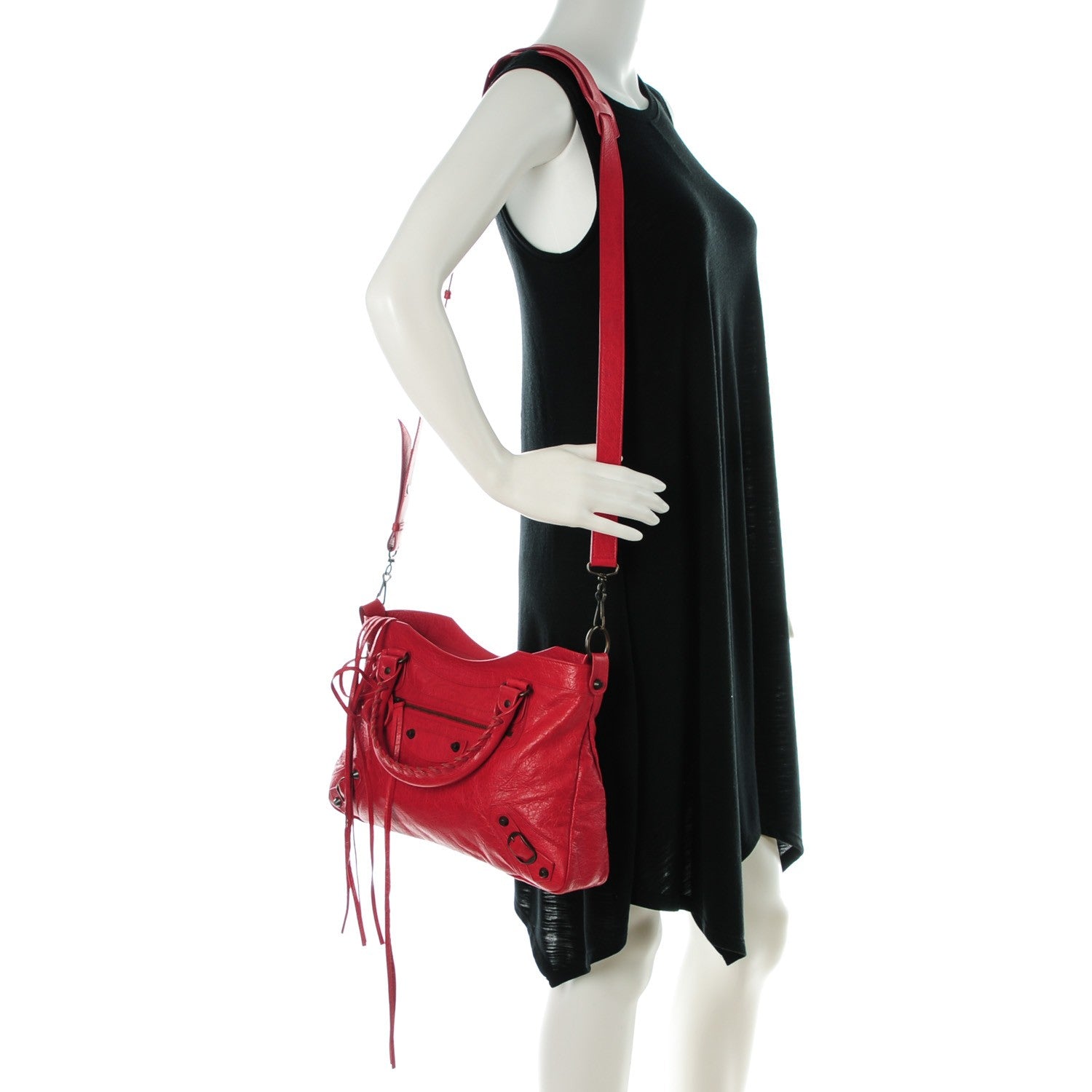 Balenciaga Agneau Classic Hardware Town Rouge Coquelicot 2 of 8