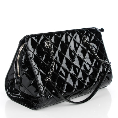 Chanel Patent Quilted CC Angle Tote Black 3 of 7