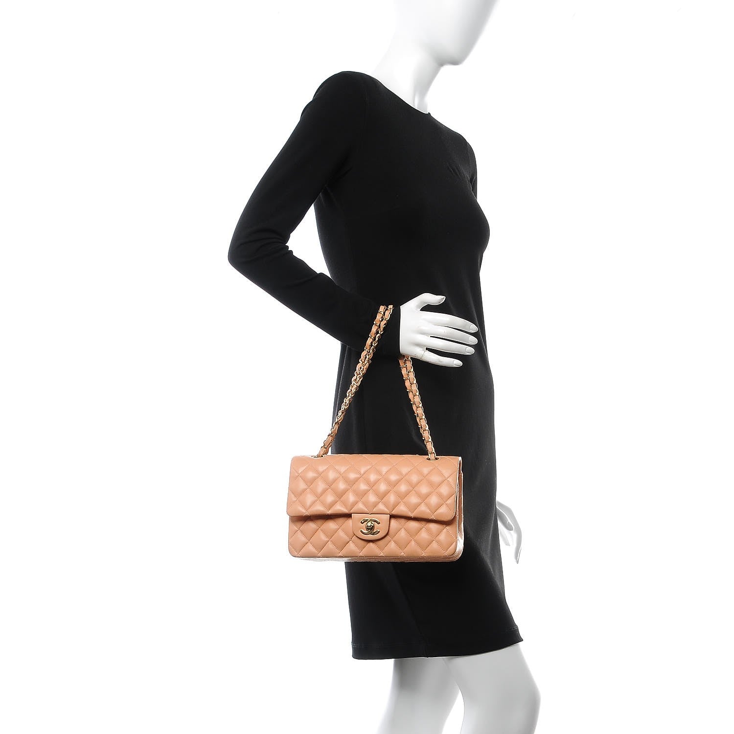 Chanel Lambskin Quilted Medium Double Flap Orange 3 of 11