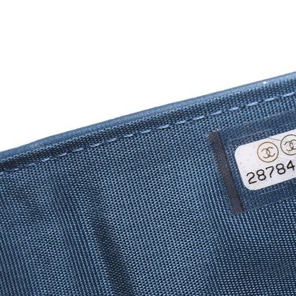 Chanel Lambskin Quilted Compact Boy Wallet Blue 7 of 8