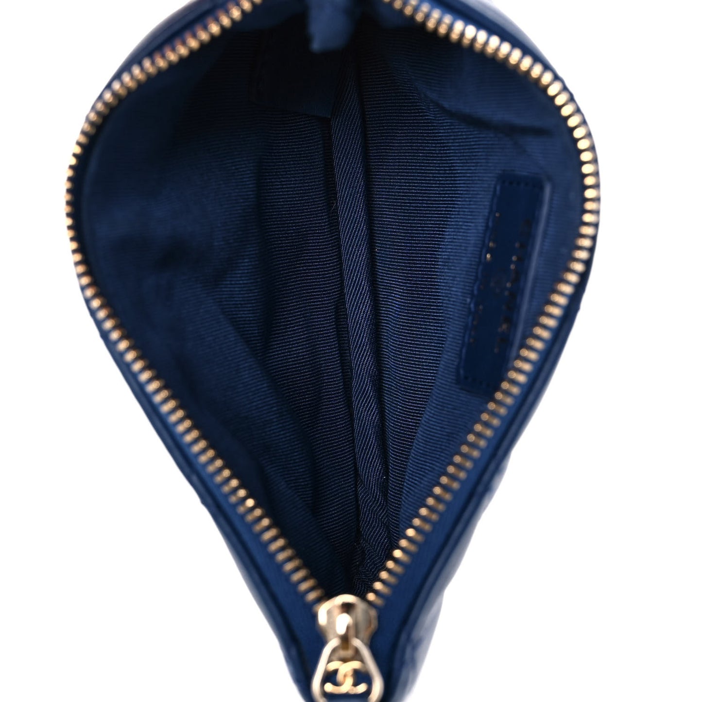Lambskin Quilted Small Cosmetic Case Blue