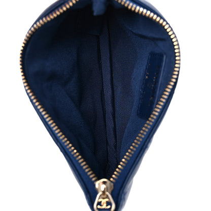 Chanel Lambskin Quilted Small Cosmetic Case Blue 5 of 11