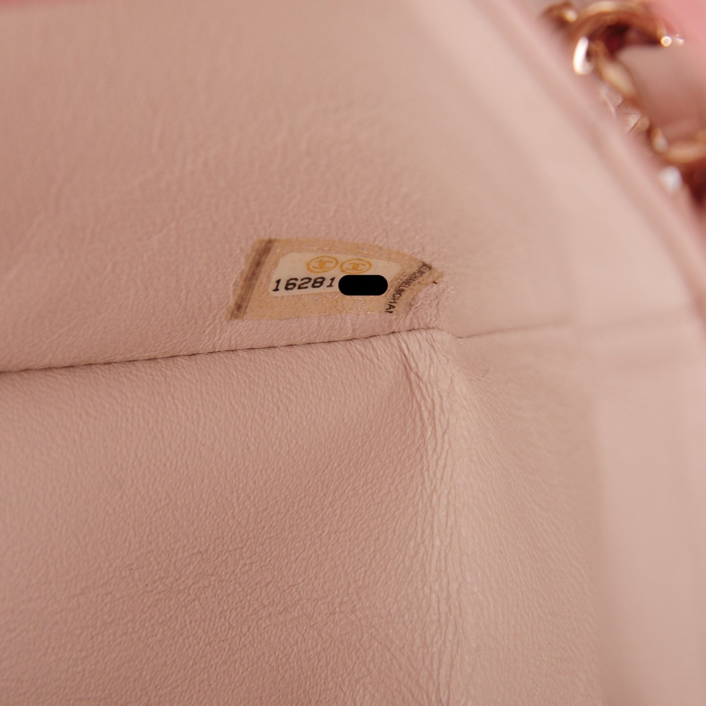Lambskin Quilted Mini Rectangular Flap Light Pink