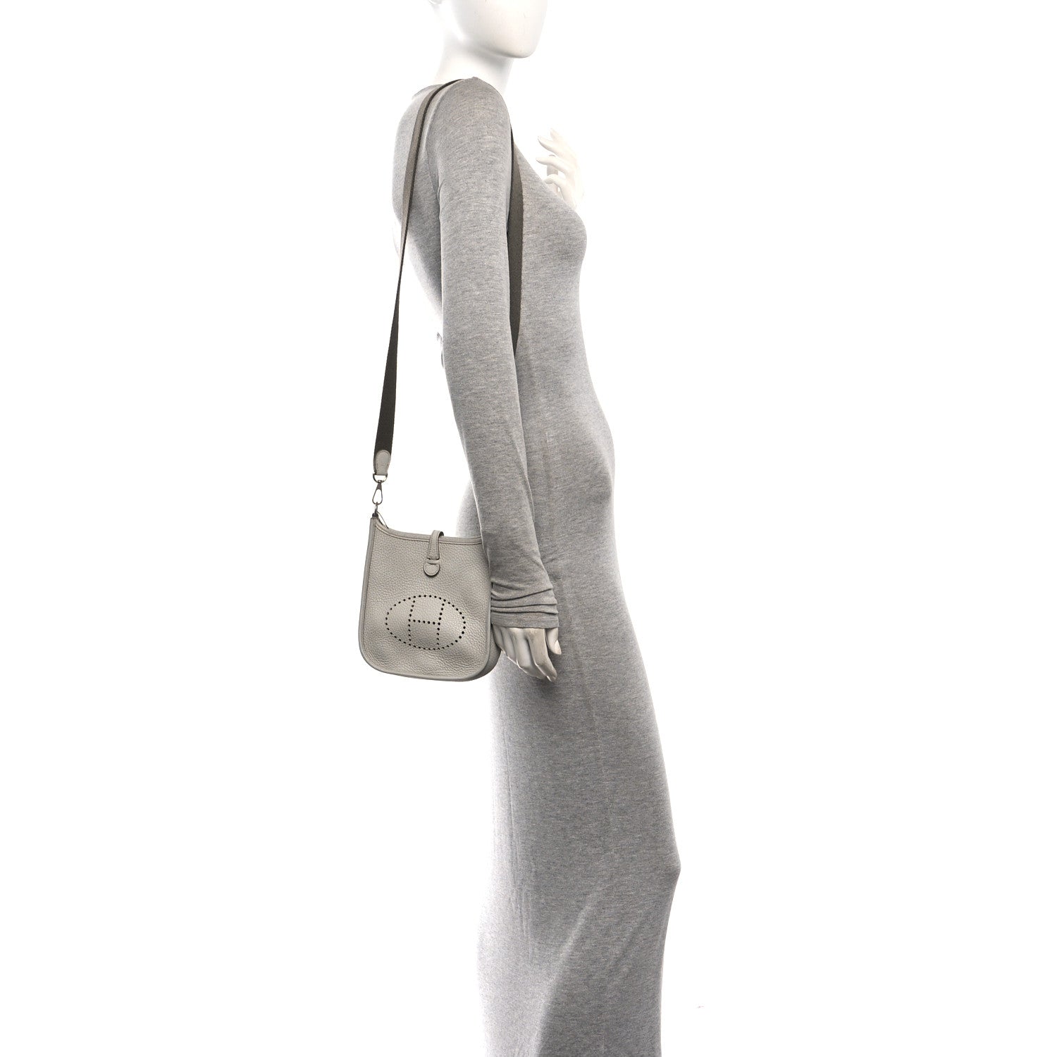 Hermes Taurillon Clemence Amazone Evelyne TPM Gris Perle Etain