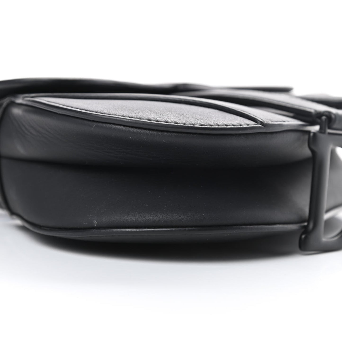 Ultra Matte Calfskin Mini Saddle Bag Black