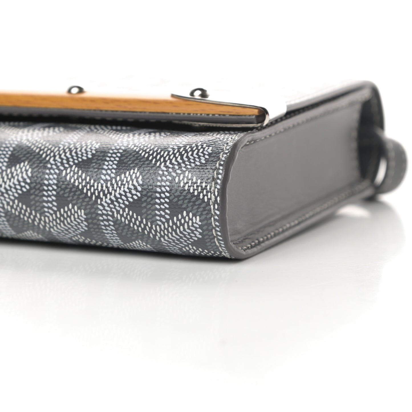 Goyardine Monte Carlo Bois Clutch With Strap Gray