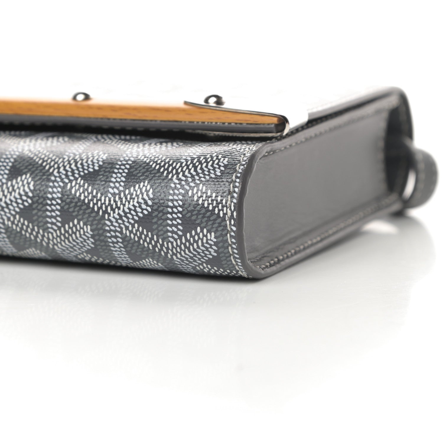 Goyard Goyardine Monte Carlo Bois Clutch With Strap Gray 9 of 10