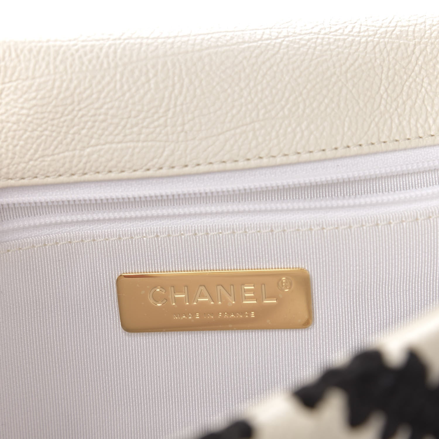 Chanel Calfskin Crochet Medium 19 Flap White Black 6 of 11