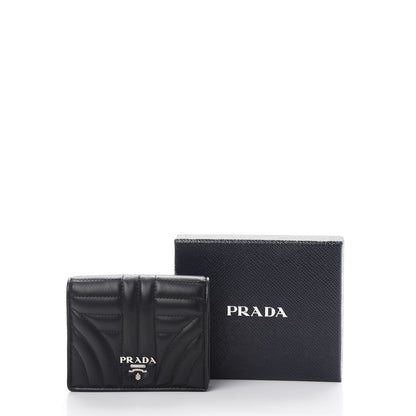Prada Soft Calfskin Impunture Diagramme Wallet Black 8 of 8