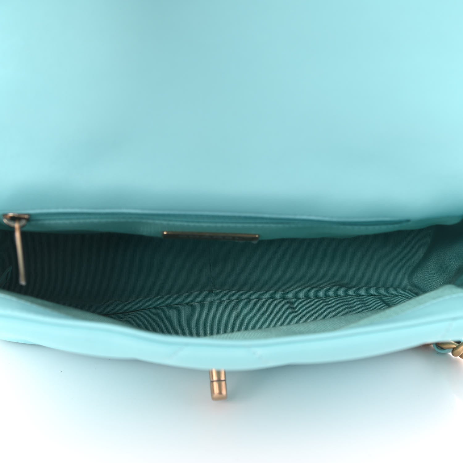 Chanel Shiny Lambskin Quilted Medium Chanel 19 Flap Light Blue 5 of 9