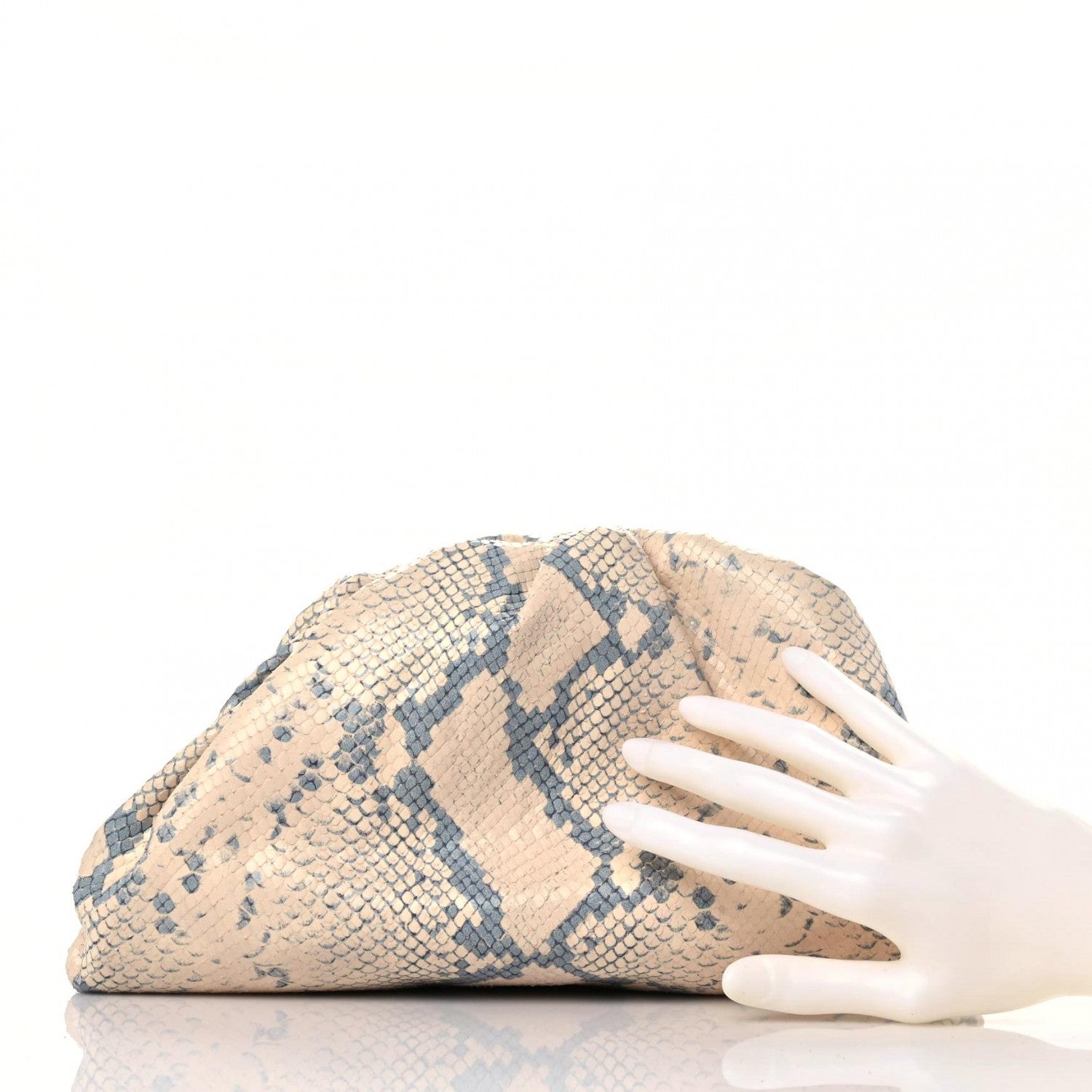 Bottega Veneta Goatskin Python Embossed Teen Pouch Cantaloupe 2 of 8