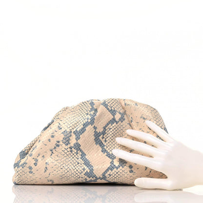 Bottega Veneta Goatskin Python Embossed Teen Pouch Cantaloupe 2 of 8