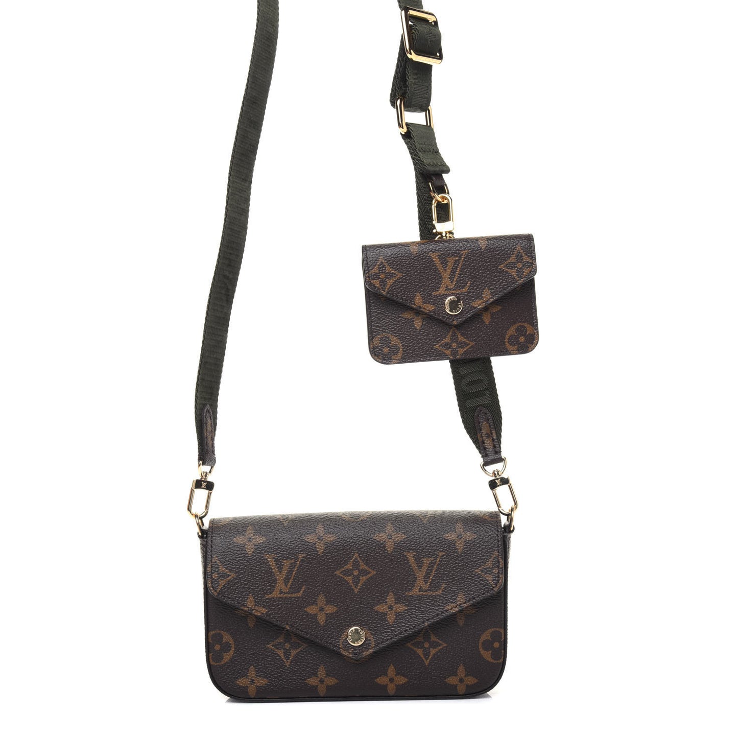 Monogram Felicie Strap & Go Kaki