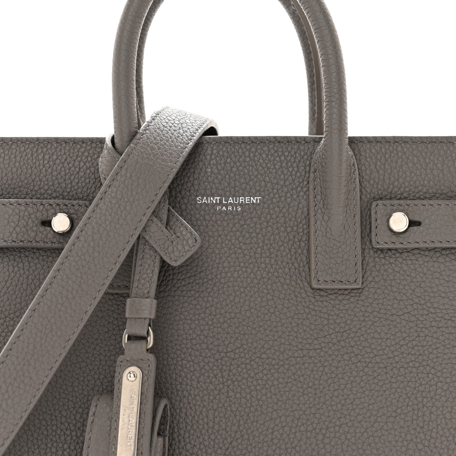 Saint Laurent Grained Calfskin Nano Supple Sac De Jour Fog 8 of 12
