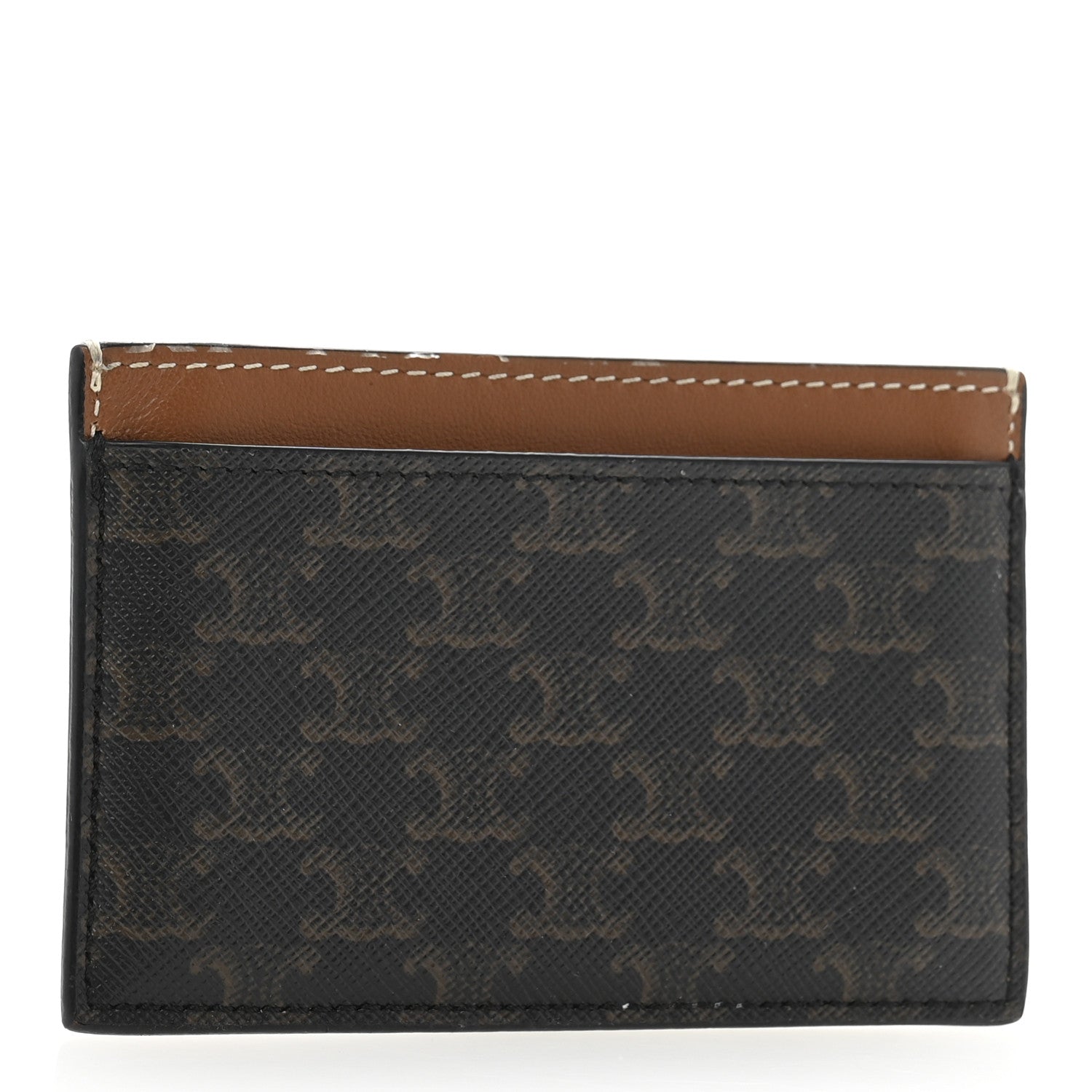 Celine Triomphe Canvas Card Holder Tan 3 of 10