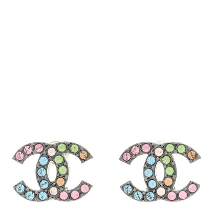 Chanel Ruthenium Crystal CC Earrings Multicolor 1 of 5