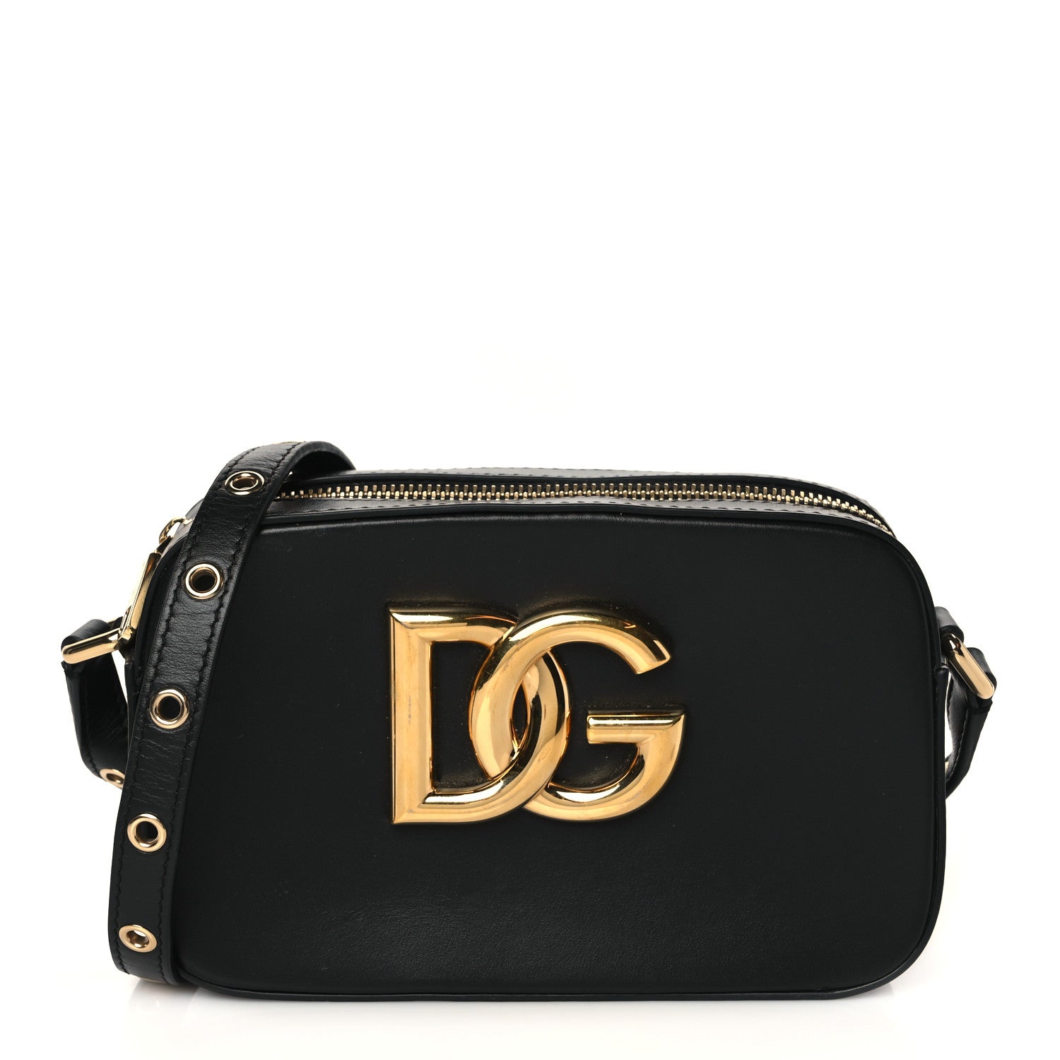 Dolce & Gabbana Calfskin Hot Stuff DG Logo 3.5 Crossbody Bag Black 1 of 9