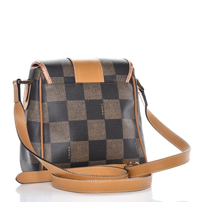 Fendi Coated Canvas Checkered Crossbody Bag Tobacco Tan 3 of 14