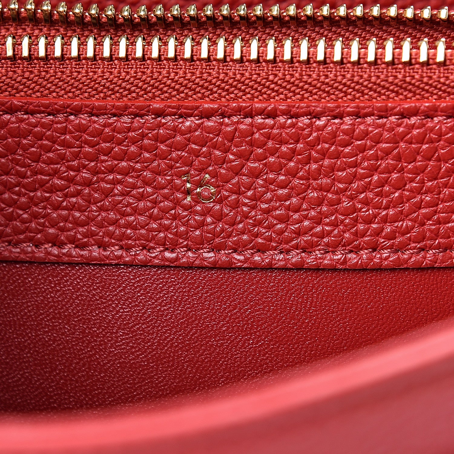Celine Grained Calfskin Small 16 Top Handle Bag Red 8 of 11