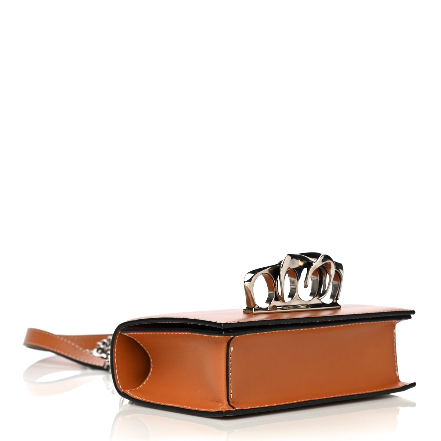 Calfskin Sculptural Knuckle Crossbody Tan Brow