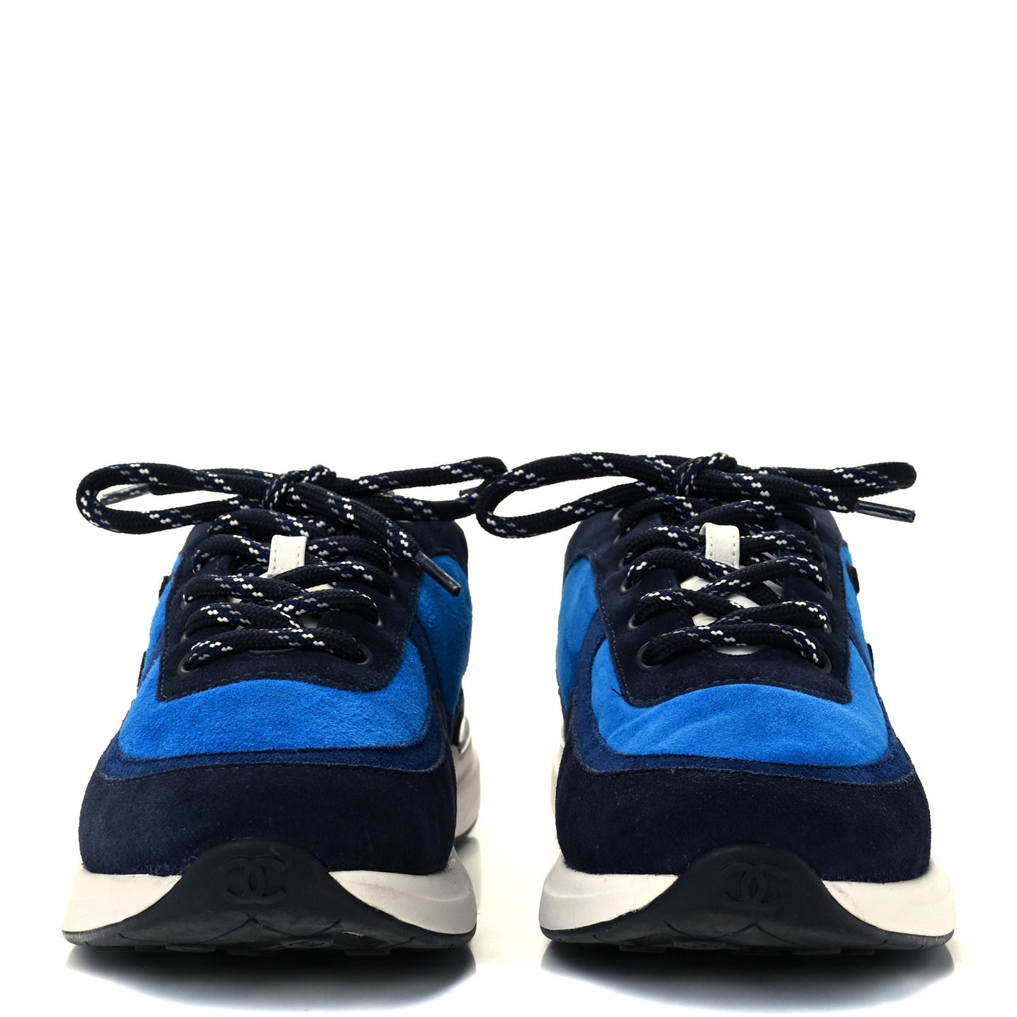 Suede Calfskin CC Sneakers 39 Blue Navy Dark Navy