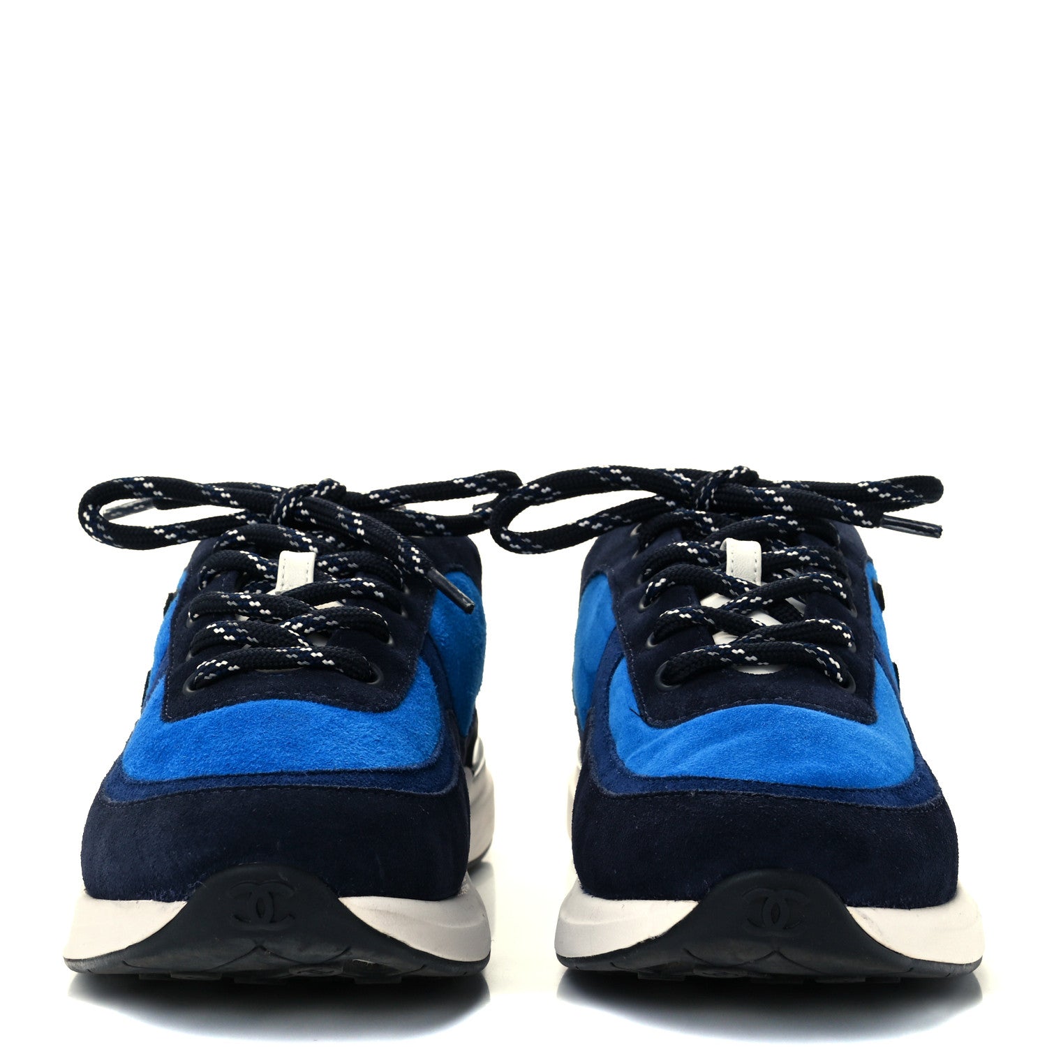 Chanel Suede Calfskin CC Sneakers 39 Blue Navy Dark Navy 2 of 10