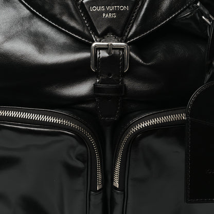 Louis Vuitton Shiny Calfskin Montsouris Cargo Backpack Black 7 of 9