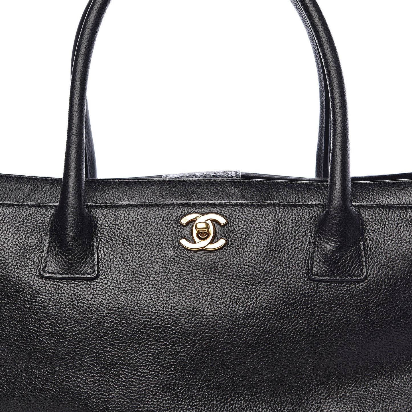Calfskin Cerf Executive Shopper Tote Black