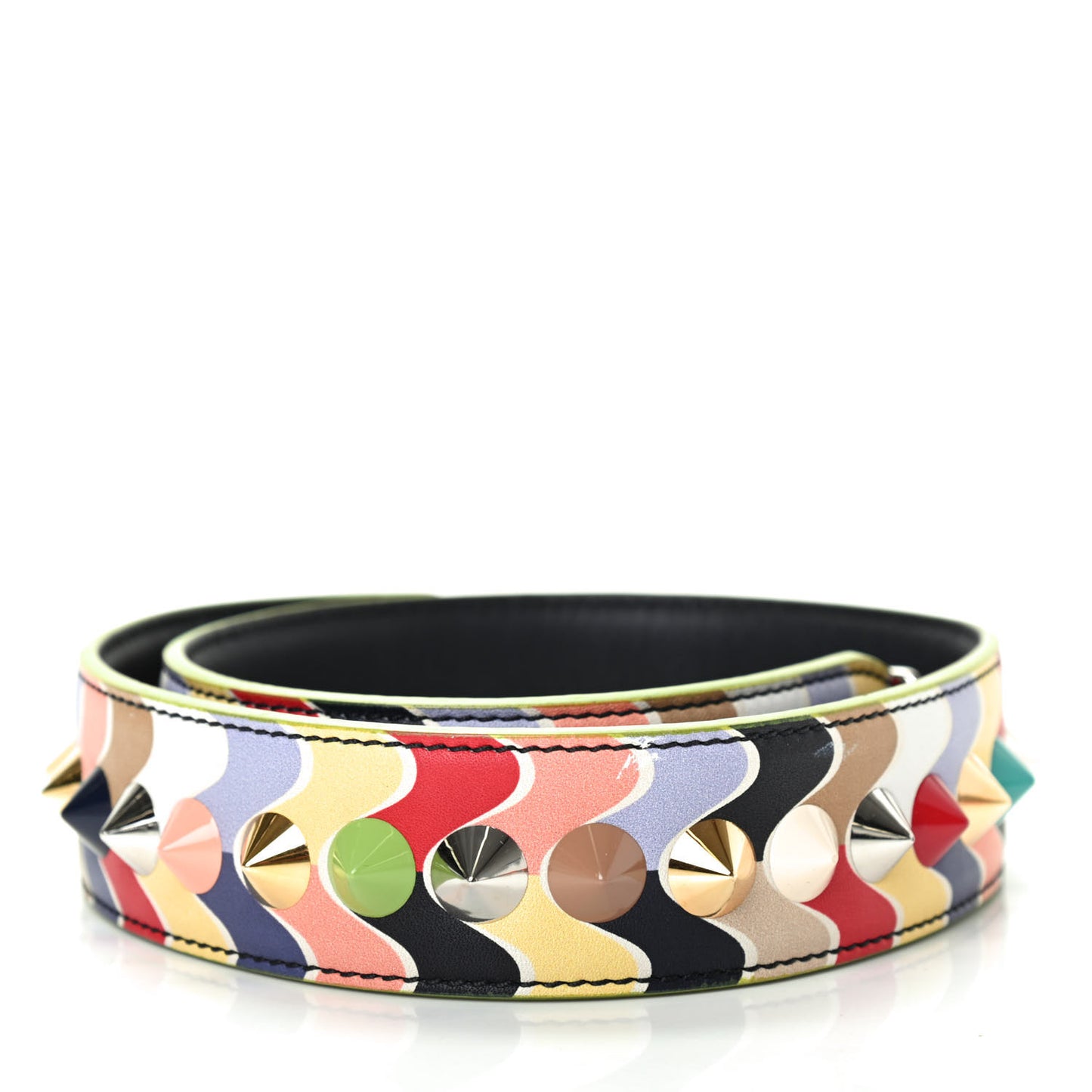 Calfskin Waves Studded Strap You Multicolor