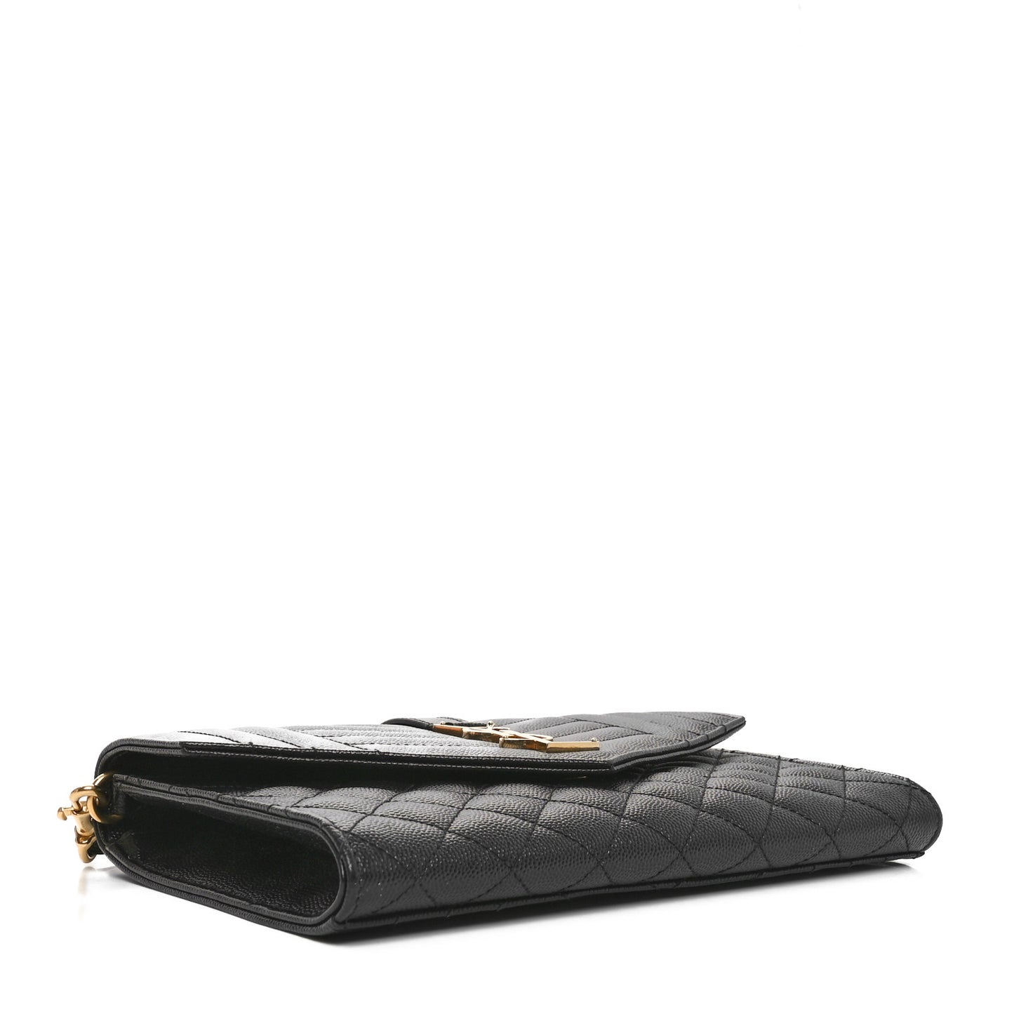 Grain De Poudre Textured Mixed Matelasse Triquilt Monogram Clutch Black