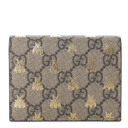 Gucci GG Supreme Monogram Bee Print Card Case 1 of 7