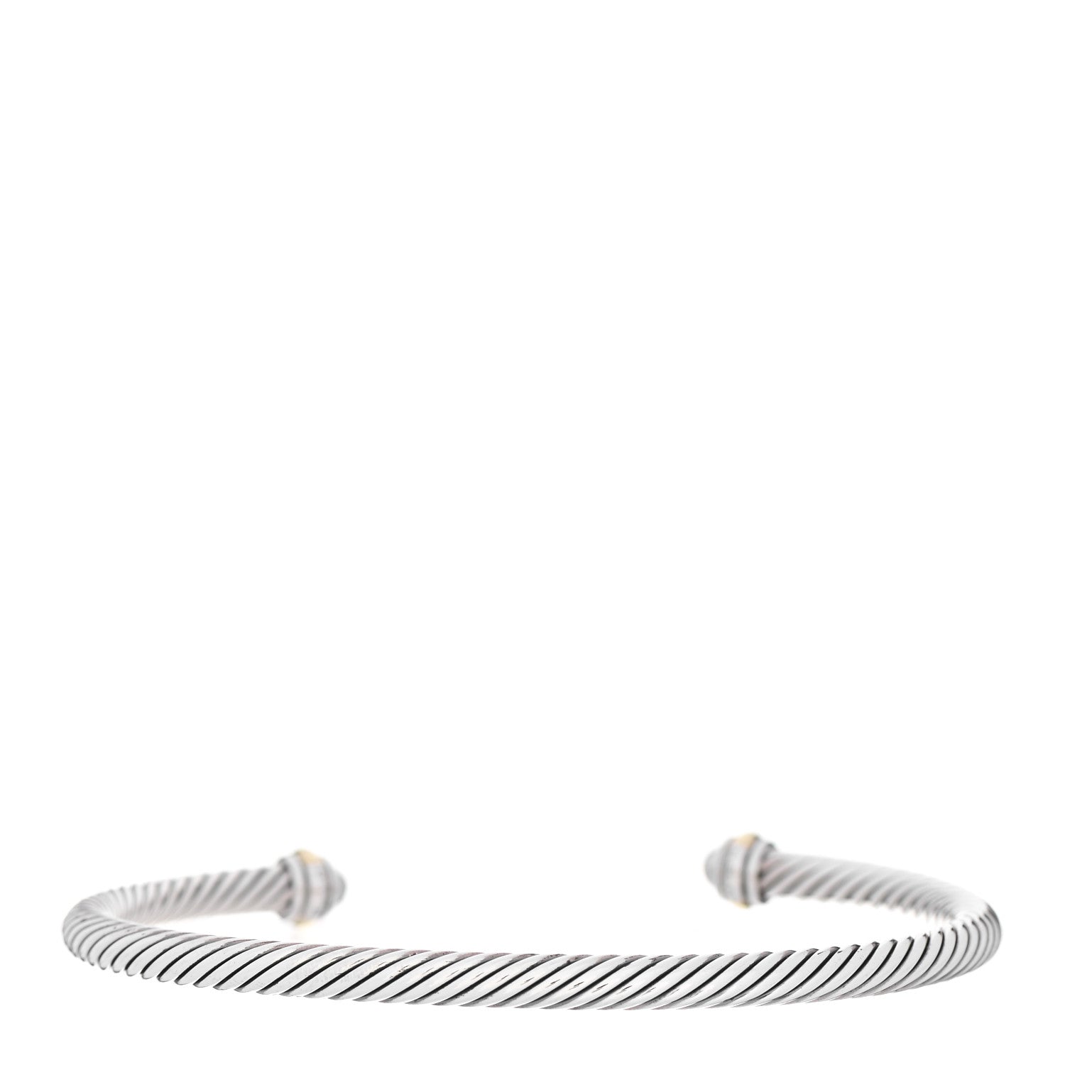 David Yurman Sterling Silver 18K Yellow Gold 4mm Cable Classics Bracelet 2 of 4