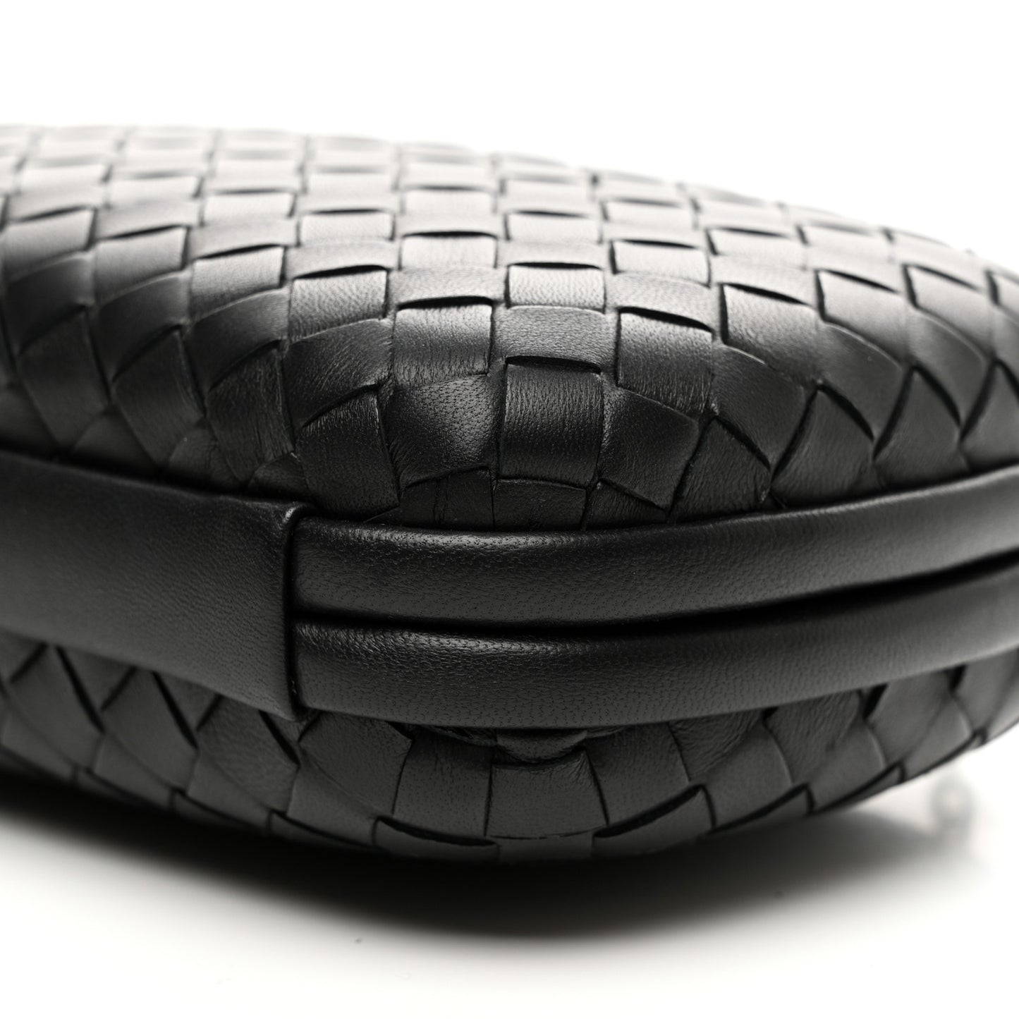 Nappa Intrecciato Chain Knot Clutch Black
