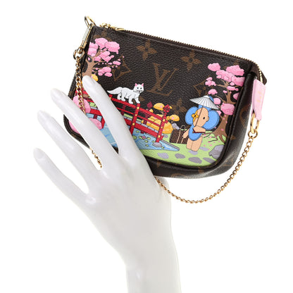 Louis Vuitton Monogram 2021 Christmas Animation Japanese Garden Mini Pochette Accessories Wisteria Pink 2 of 7