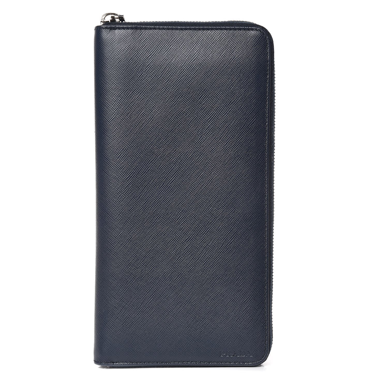 Prada Saffiano Zip Around Document Wallet Baltico 1 of 7