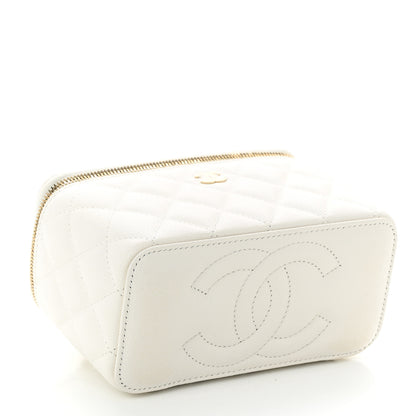 Chanel Caviar Quilted Small Vanity Case With Chain White 4 of 12