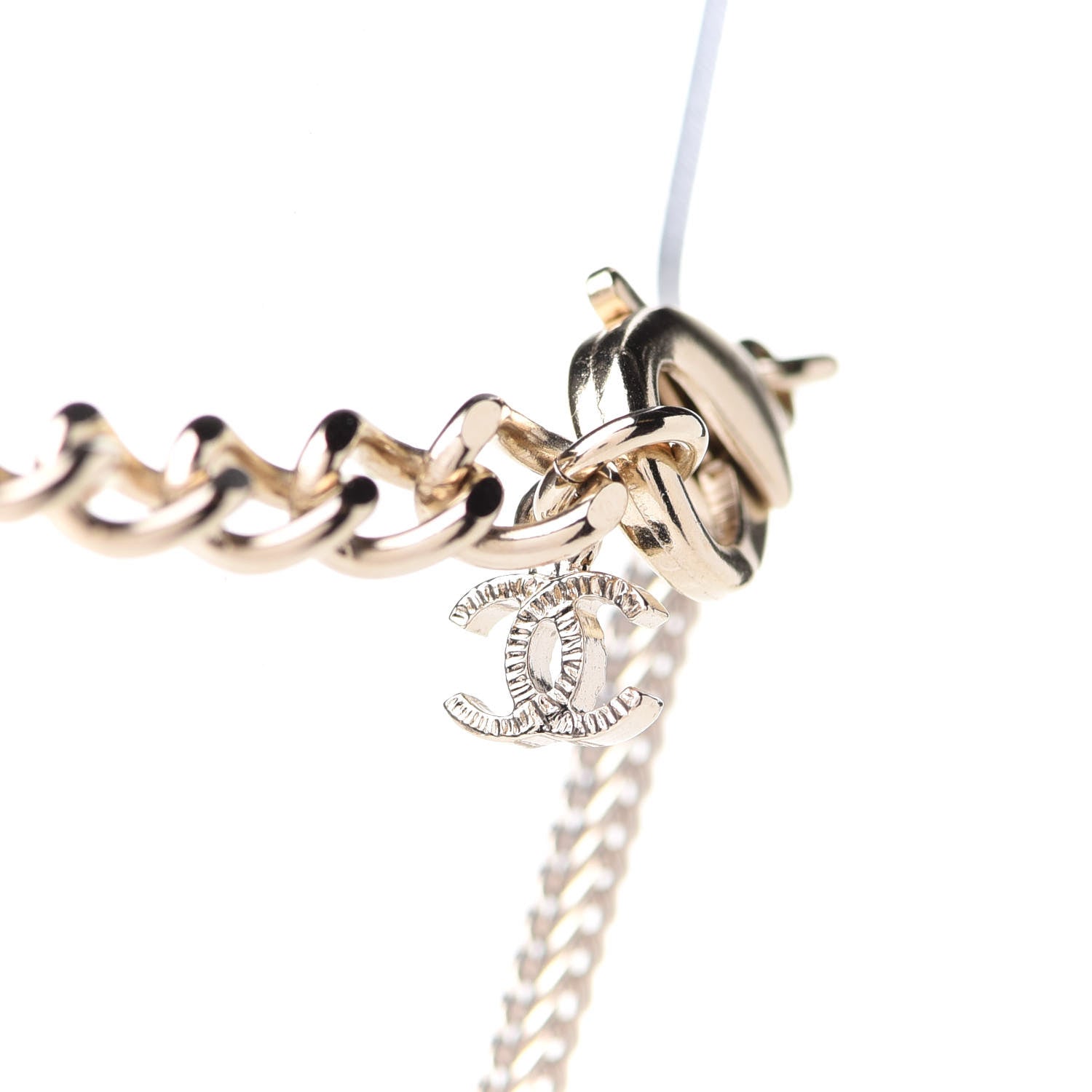 Chanel Crystal Pearl CC Camellia Necklace Gold 6 of 7