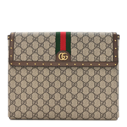 Gucci GG Supreme Monogram Ophidia iPad Case Beige New Acero 1 of 8