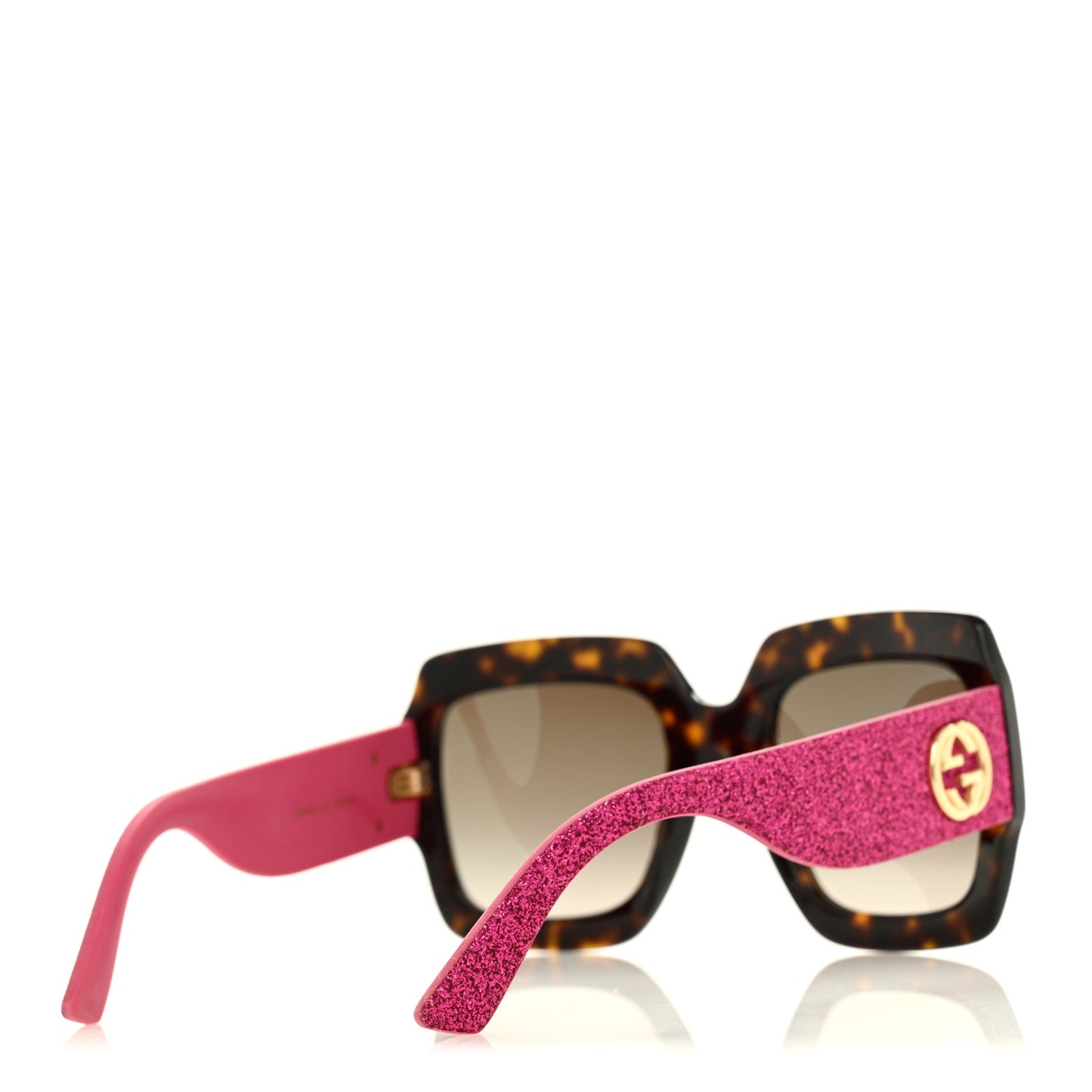 Square Frame GG0102S Sunglasses Glitter Pink Multi