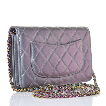 Chanel Iridescent Lambskin Quilted Reissue Wallet On Chain WOC Light Purple 3 of 8