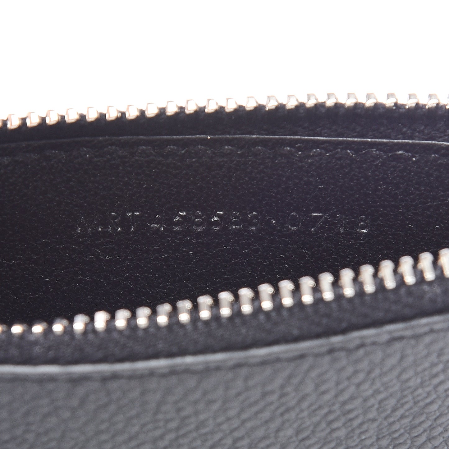 Grained Calfskin 5 Fragments Zip Pouch Card Holder Black