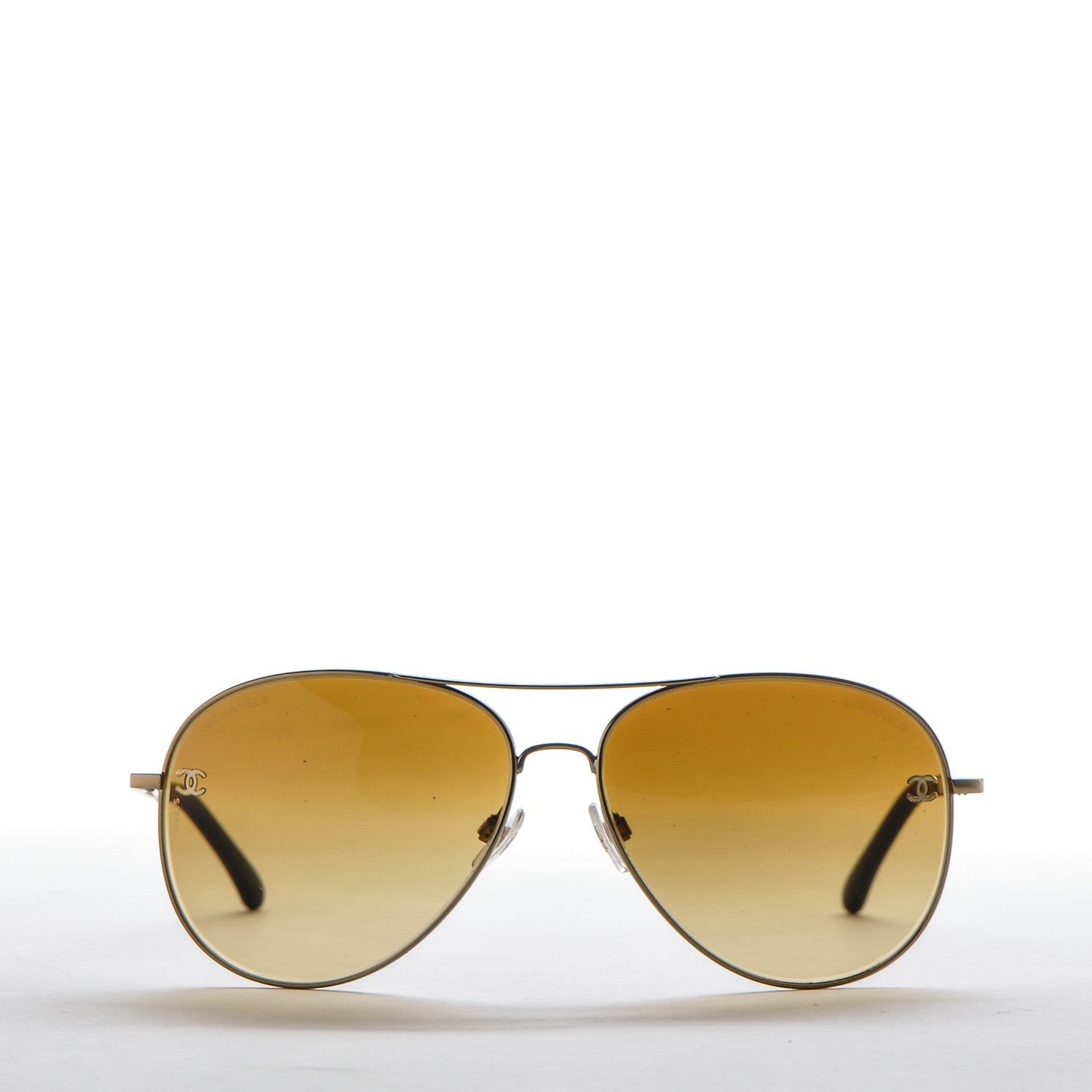 Chanel Aviator CC Sunglasses 4189-T-Q Gold 2 of 7