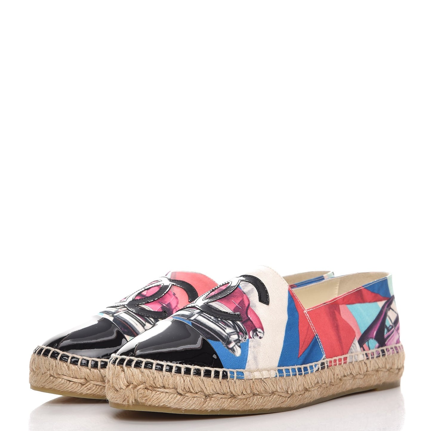 Crepe Patent CC Espadrilles 40 Multicolor Black