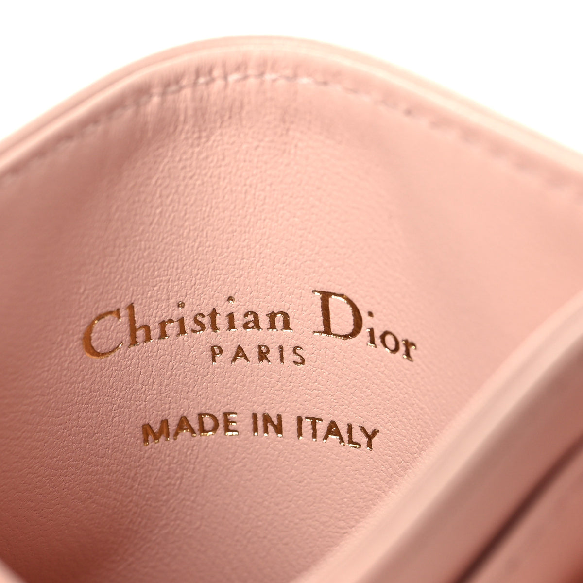 Lambskin Pearl Cannage Dior Jolie Freesia Card Holder Powder Pink